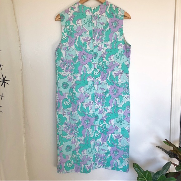 Vintage 60’s Mod Shift Psychedelic Flower Dress - Picture 5 of 7